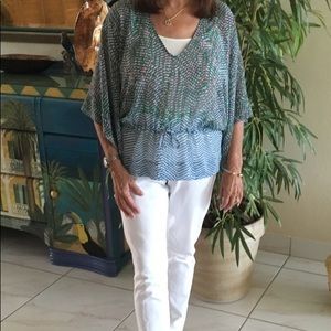 Boho/ Kimono sheer blouse Cabi